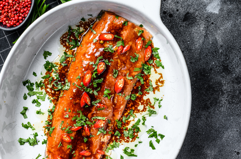 Sweet Teriyaki and Maple Glazed Salmon
