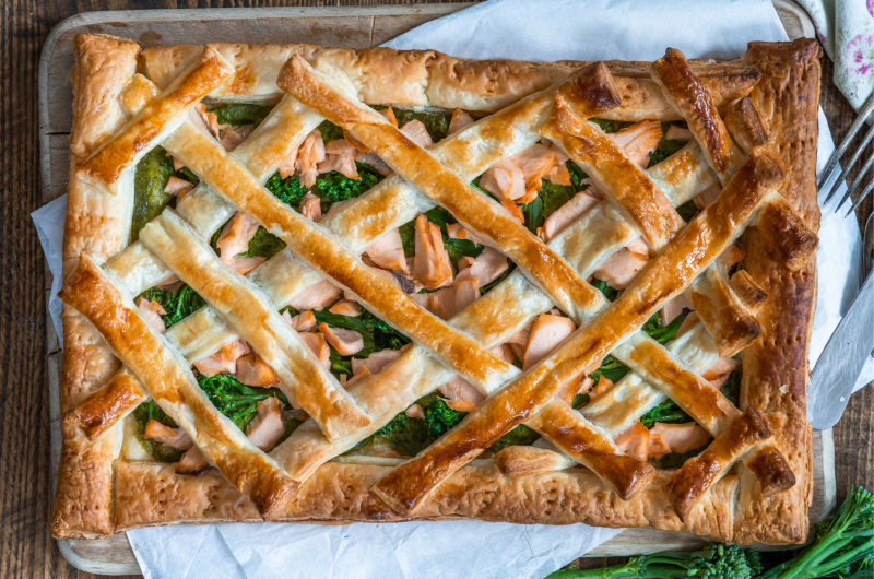 SALMON & BROCCOLI PUFF PASTRY TART